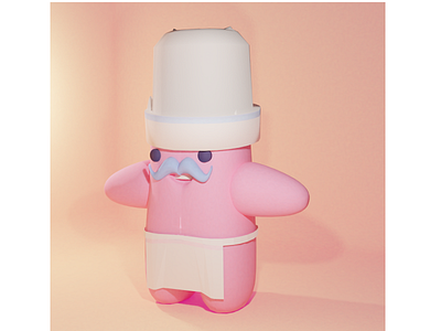 Little chef 3d art blender3d cute design illustration minimal