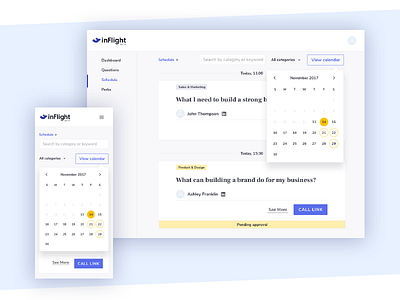 inFlight: Mentors' Schedule