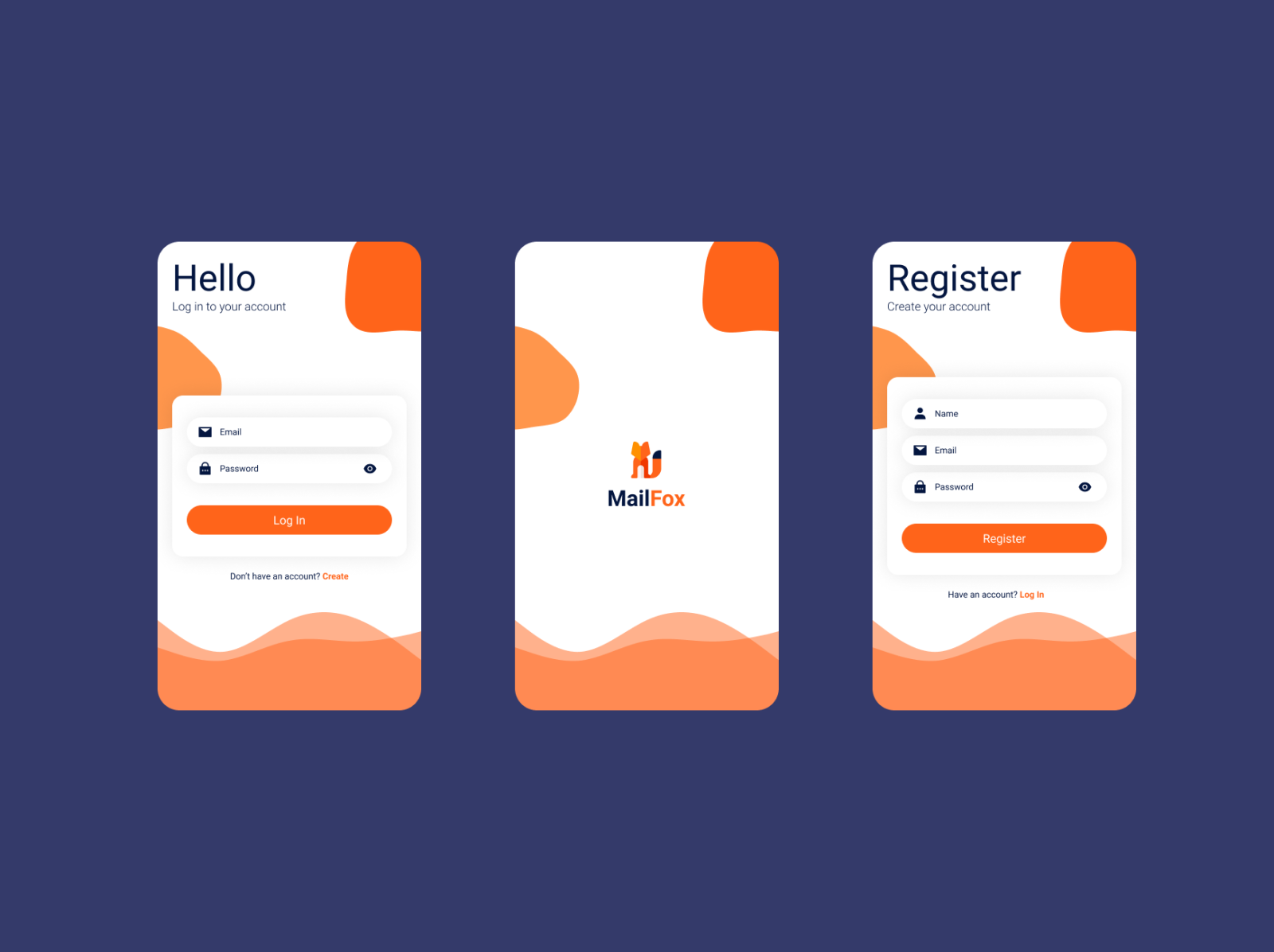 Login and Register Mockup MailFox by Jovanka Samudra on Dribbble