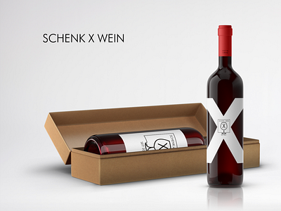 X wein branding design digital illustration logo