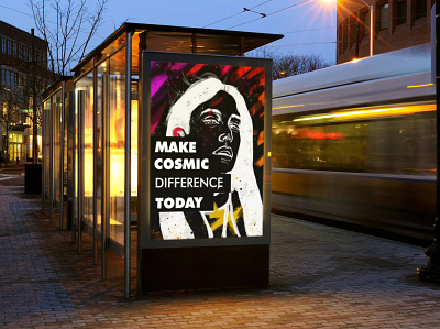 Cosmic Diference branding design digital art digital illustration illustration logo painting portrait portrait art woman