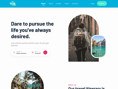 Travel landing page. figma web design