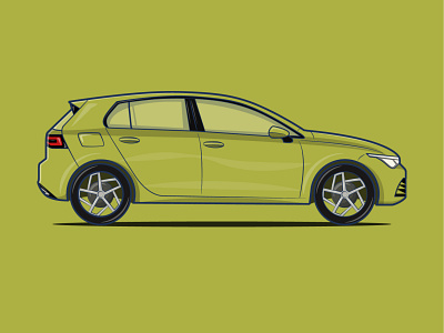 Golf 8 car design golf illustration vector volkswagen