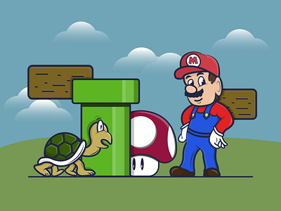 Mario's Squad design illustration mario mariobros vector