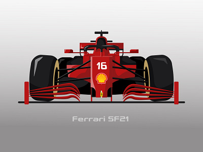 Ferrari SF21 design formula1 illustration vector