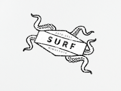 Surf identity kraken logo octopus squid surf surfing tentacle