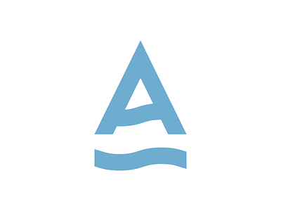 Water and an A a letter logo