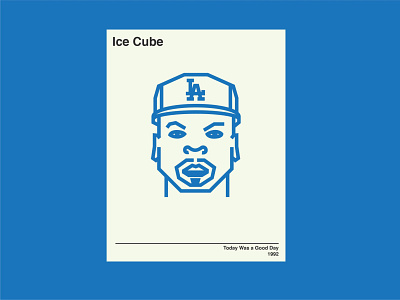 Ice Cube Poster graphic design hip hop ice cube illustration poster print reno thick lines