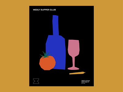 Medly Supper Club Dinner Poster branding cannabis illustration poster