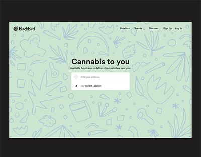 BlackbirdGo Landing Page blackbird branding cannabis illustration landing page landing page design web design