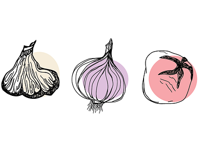 Vegetables food garlic illustration onion tomato vegetables