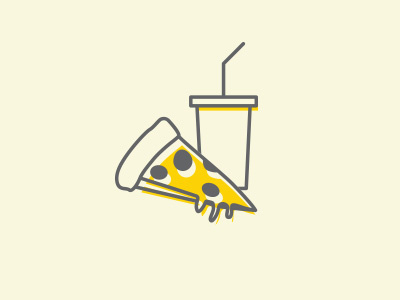 Lunch food icon pizza soda