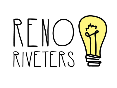 Reno Riveters Logo Option hand drawn illustration reno typography