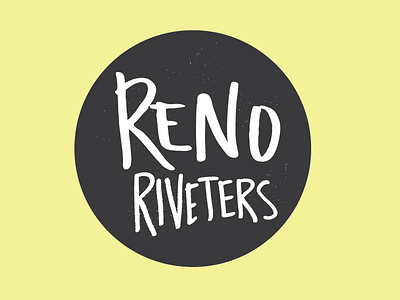 Reno Riveters Option 3 circle handwritten illustration logo stamp typography