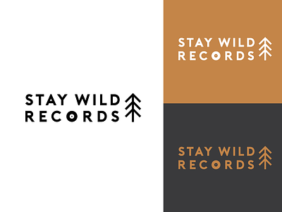 Stay Wild Records (Option 2) branding logo records tree