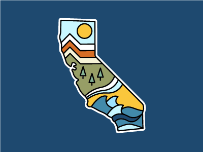 Cali Sticker cali california flat design linework norcal socal sticker stickermule