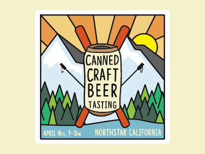 Northstar Canned Beer Festival Illustration beer can craft beer illustration mountain nature poster ski trees