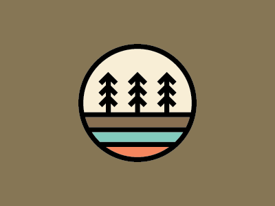 Three Trees badge circle icon logo simple tree trees
