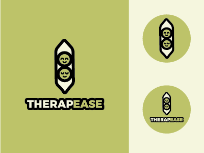 Therapease Logo Option badge food logo mark peapod peas therapy vegetable