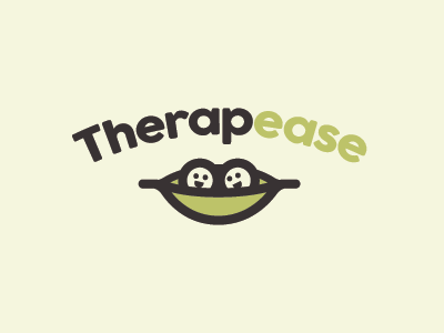 Therapease Logo Option II badge food logo mark peapod peas therapy vegetable