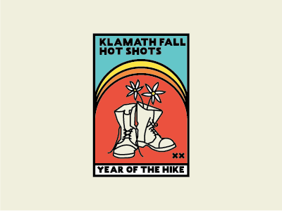 Klamath Hot Shots Badge Design badge fire firefighters klamath falls retro