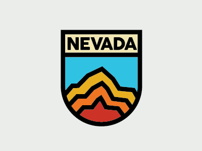 NEVADA Badge badge mountains nevada retro thick lines