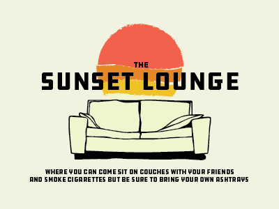 The Sunset Lounge burning man couch illustration lounge sunset