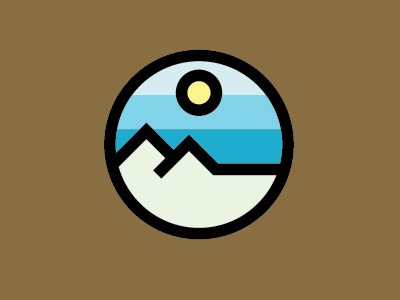 Winter badge icon mountain snow winder