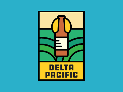 Delta Pacific Unused Logo Concept beer california drinks grass logo sun