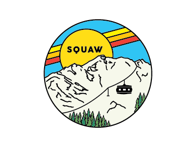 Squaw Badge badge mountain mountains outdoor retro skiing snow tahoe