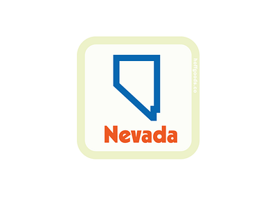 Nevada! badge icon logo nevada nv outdoors reno retro state sticker thick lines