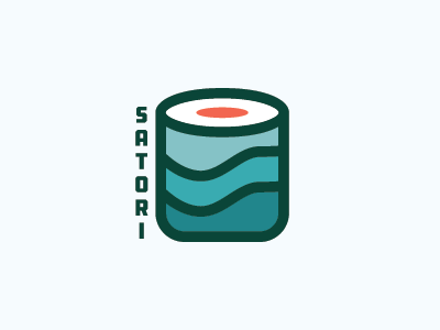 Unused Logo Concept for Sushi Food Truck flat design food truck logo japanese japanese food logo logo 2d seafood sushi sushi logo unused logo