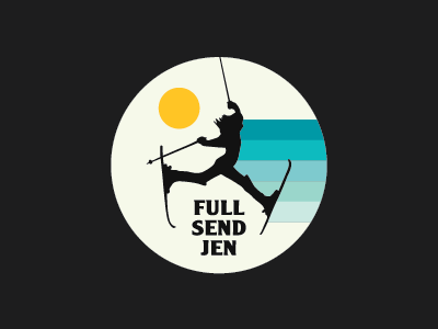 Full Send Jen Sticker Design