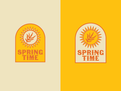 SPRING TIME badge illustration southwestern spring sunshine