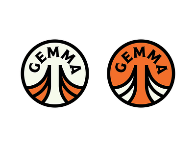Gemma Logo badge circle logo icon logo orange reno retro thick lines