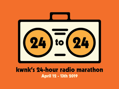 KWNK 97.7fm Radiothon Branding kwnk music poster radio reno retro stereo thick lines