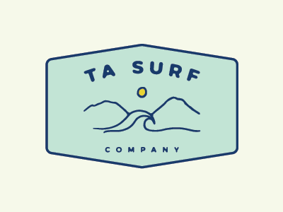 Logo Concept for TA Surf Co surfboard badge logo badge minimal illustration branding surfing alaska logo surf