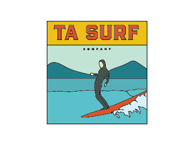 TA Surf Co. Logo Concept 2 alaska illustration illustration design illustrations logo logos ocean surf surf company surf logo surfing waves