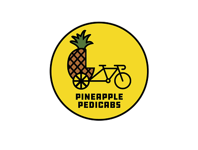 Pineapple Pedicabs Logo badge logo logomark pedicab pineapple reno