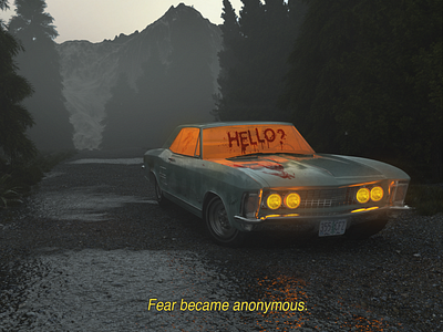 Fear beacame anonymous Final 3d art car cinema4d concept creativity creepy environnement concept fog foggy green horror lowlied moody
