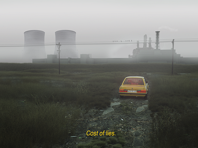 Cost of lies 3d bmw car chernobyl cinema4d concept creepy environnement fog foggy green horror lowlied nuclear