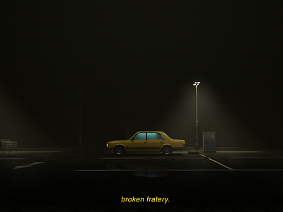 broken fratery. 3d car cinema4d concept creepy design fog foggy illustration logo soviet urss