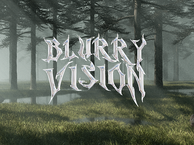 Blurry vision 3d car chrome cinema4d concept design fog foggy rock typo typography