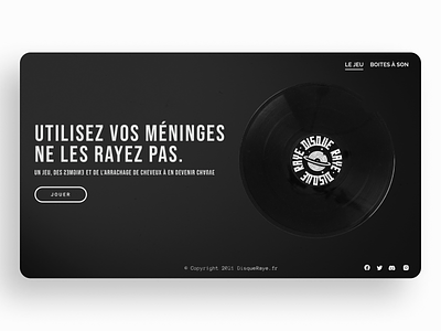 UI Disque Rayé black cd dark darkmode design figma illustrator interface music ui vinyl vinyle webdesign