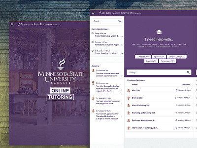 MNSU: Online Tutoring clean concept design fresh interface mankato mnsu tutoring ui university website