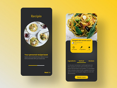 Recipe app UI