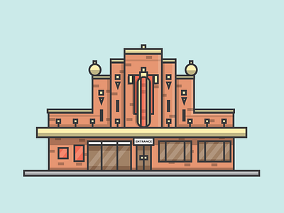 Saenger Theater building hattiesburg illustration mississippi theatre