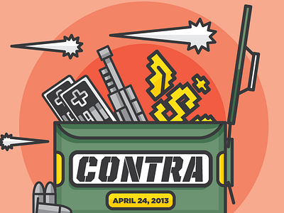 Contra 80s illustration nes nintendo retro video game