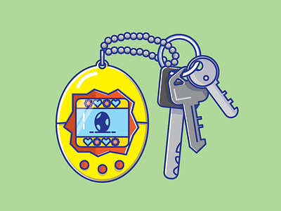 Tamagotchi 90s illustration pet tech toy