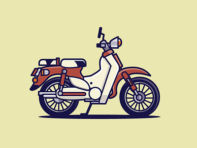 Honda Super Cub 50s 60s bike honda illustration japan motorbike